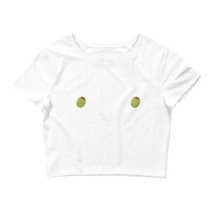 Olive Martini White Crop Top XS